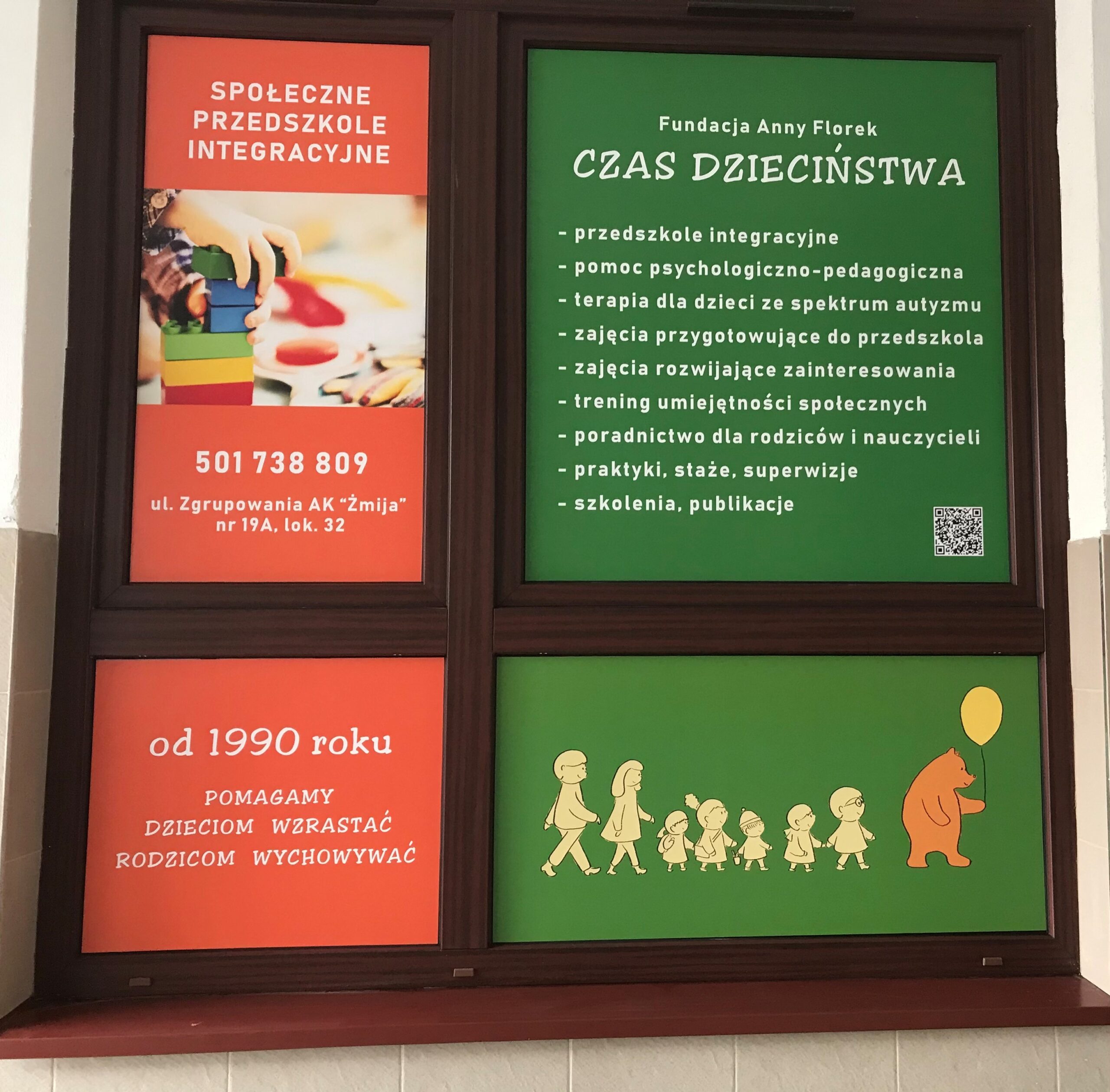 Zdjęcie plakatu reklamujące przedszkole